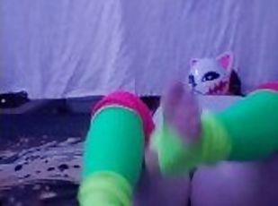 Young Neon Chubby BBW Feet Tease