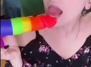 baby girl play with dildo