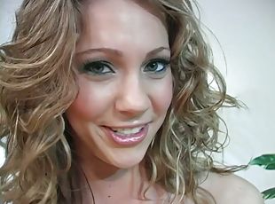 Blonde babe Misti May enjoys interracial sex in hot voyeur scene