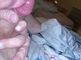 masturbation, babes, fellation, énorme-bite, petite-amie, ejaculation, blonde, lait, bite, sucer