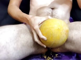 Melon masturbation - a gentle slobbering blowjob with the sounds of munching turned out