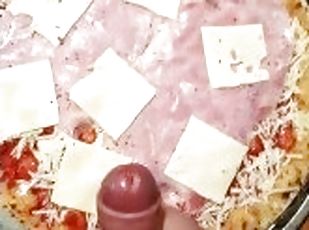 masturbation, amateur, ejaculation-sur-le-corps, branlette, française, ejaculation, solo, pizza