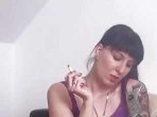 webkamera, fetisj, røyking, brunette, virkelig