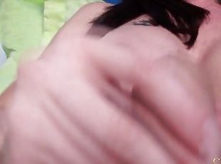 Hung Trans Mariana Cordoba in a slef shot masturbation close up