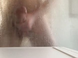 kąpiel, ogromny, masturbacja, amatorskie, napalona, prysznic, solo, kutas