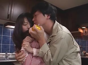 A plumber feeds a lonely japanese housewife nozomi hazuki with his dick