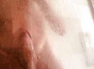 Wanking my 20 cm cock in the shower