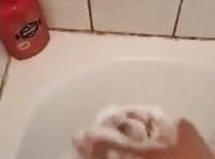 kąpiel, masturbacja, amatorskie, prysznic, solo