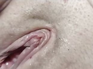 Moster style dildo masturbation with a great creamy cumshot