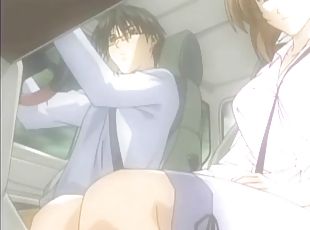 Romantic Anime Sex in the Car - Cute Teen Rides Cock