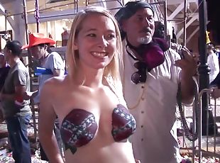hotties nude and body painted in public at florida festival
