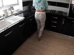 My Roommate Sees Me Gets HORNY and FUCKS me in The KITCHEN!