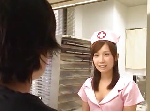 infirmière, japonais, couple, uniformes, bite, sucer
