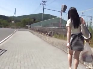 Amateur Japanese chick gets her hands on a friend's stiff dick