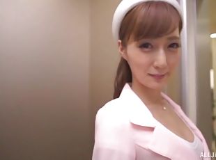 sjuksköterrska, japansk, pov, uniform, sugande