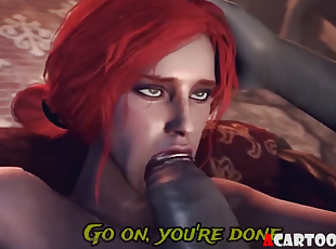 3D babe Triss getting her twat and backside hammered