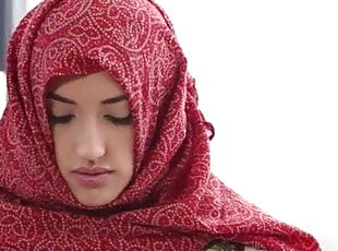 Arab teen in hijab came to massage