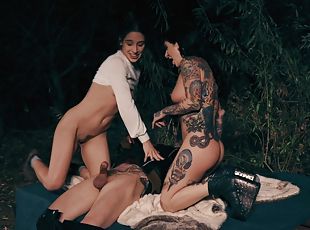 Threesome fucking in the woods - Abella Danger and Joanna Angel