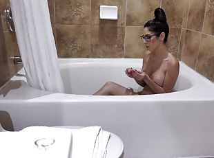 banhos, óculos, mulher-madura, estrela-porno, facial, incrível