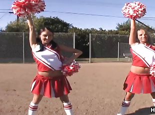 tenåring, trekant, kåt, cheerleader, uniform