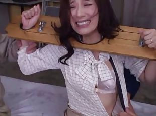 A bound Japanese slave girl gets tortured and fucked