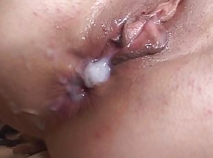 Compilation of videos in which cum leaks out of pussies and assholes