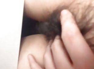 asiático, peluda, masturbación, amateur, japonés, con-los-dedos, lencería