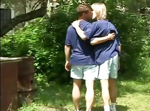Sporty guys kissing and fucking ass in the woods