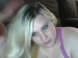 amateur, ejaculation-sur-le-corps, branlette, ejaculation, blonde, webcam