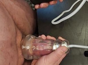 Thick Cock Gets Pumped and Milked for Cum