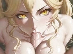 büyük-göğüsler, oral-seks, bakış-açısı, sarışın, animasyon, pornografik-içerikli-anime, oral, memeler