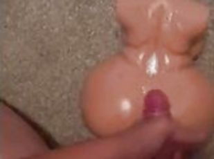 Nutting all over my toy pussy