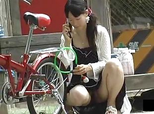 Asian girl upskirts outdoors are hot