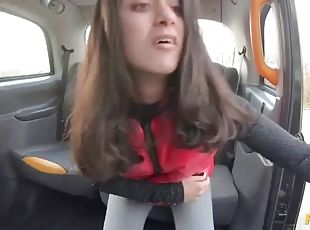 Skinny Italian teen cheats on her boyfriend with a taxi driver