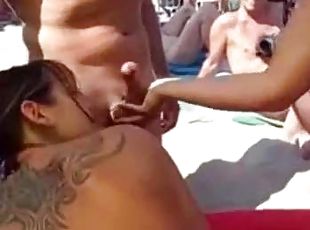 Sex on a public beach in Spain