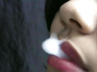 Smoking latina in naughty solo