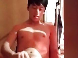 asiático, masturbación, gay, corrida, webcam, coreano