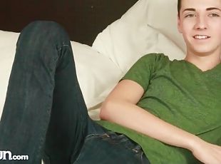 Adorable teen twink in solo porn video