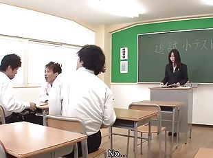 Nozomi hazuki the trainee teacher gets fingered by her impudent studs