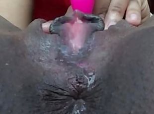 klitoris, extrémne, orgazmus, pička, ebony, čierne, semeno, krásne, mokré