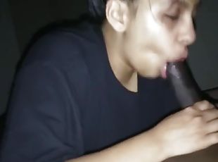 LATINA GIVES THE BEST BLOWJOB AND BALLING LICKING EVER SEEN