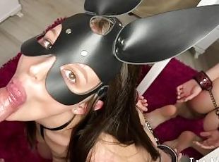 Horny bunny wanted some light bdsm. her ass turned red from spanking