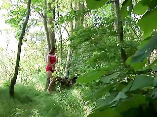 Sweet submissive ass fucked in the woods by a big dick