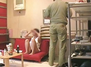 Japanese Hairy Wife Nude Seduces Cable Man Home