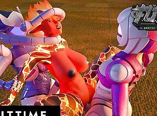 F.U.T.A. SENTAI SQUAD - Big Titty Futanari Femdoms Deliver FACIAL AND CREAMPIE With Big Dick Robots!