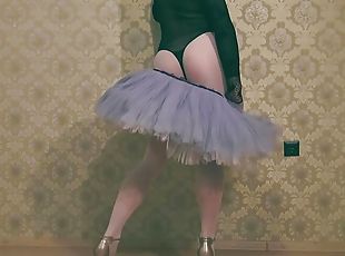 ballerina pantyhose striptease high heels