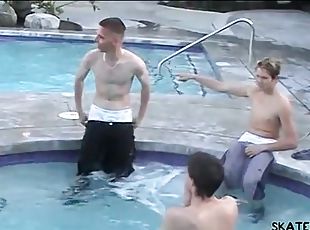 Pool party with smooth skater boys