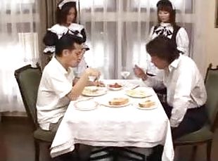 Men served by Japanese French maids