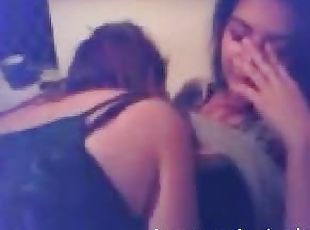 Two horny and drunk girls making out in front of a cam