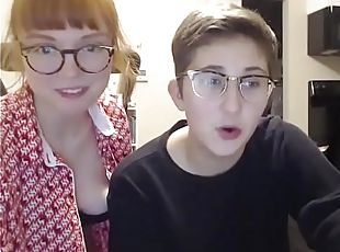 briller, fisse-pussy, lesbisk, teenager, legetøj, naturlig, webcam, utrolig, nørdet